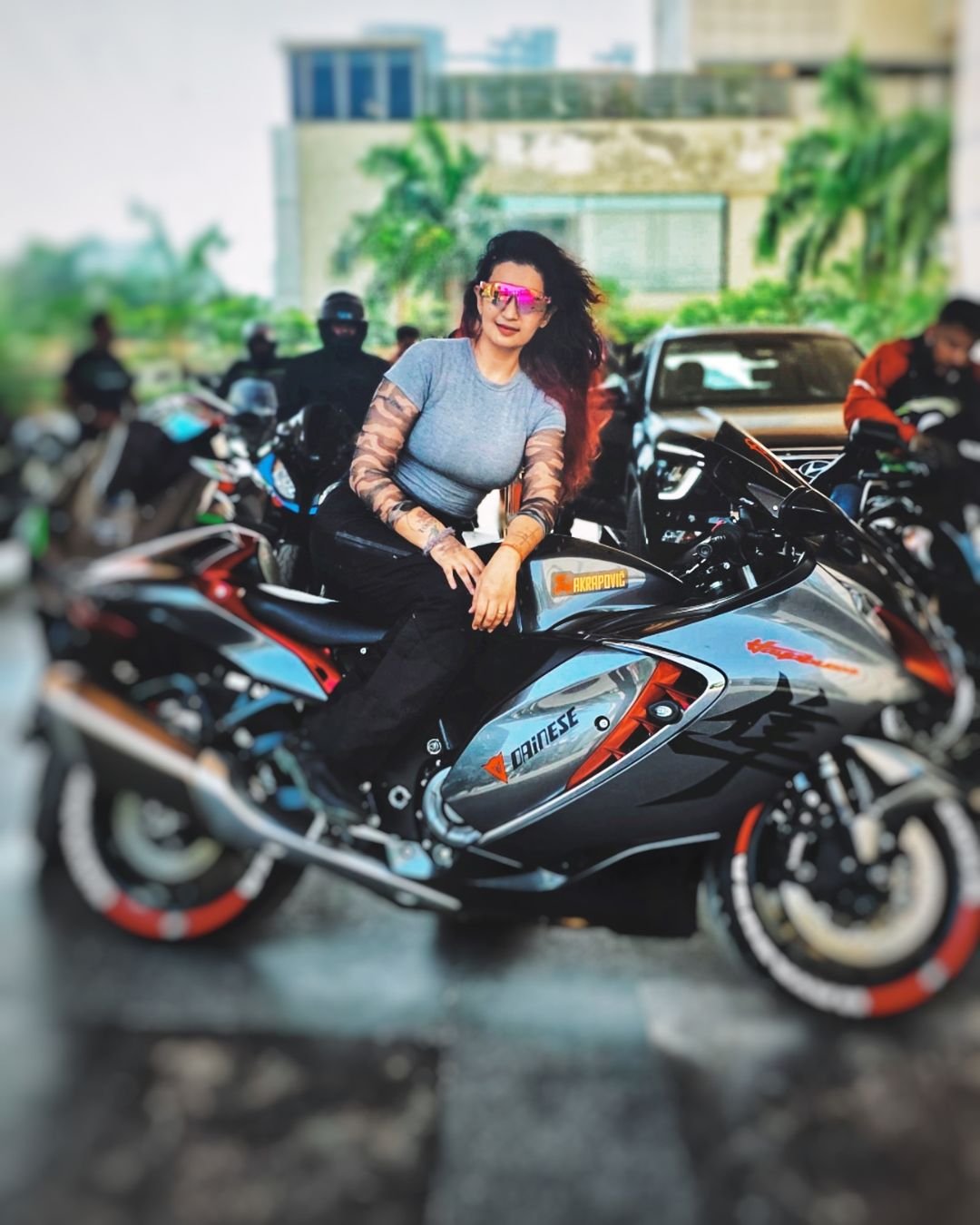 Vintage motorcycle rider